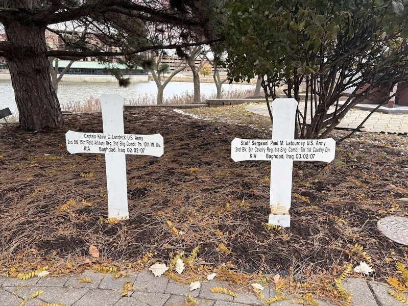 Blue Star Memorial crosses: Kevin Landeck and Paul Latourney image. Click for full size.