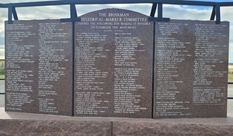 Brinkman Community History Marker - Reverse Side. Click for full size. Brinkman Community History Marker - Reverse Side image. Click for full size.