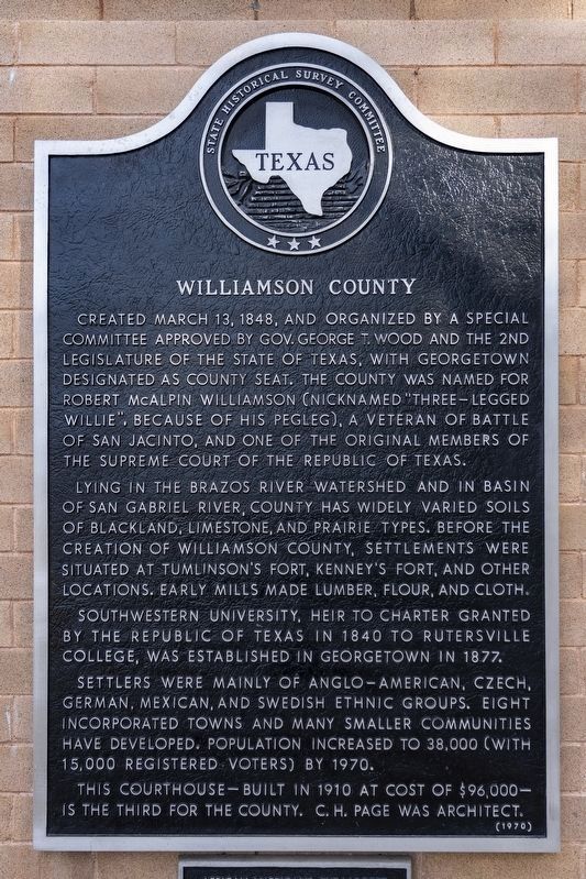 Williamson County Marker image. Click for full size.