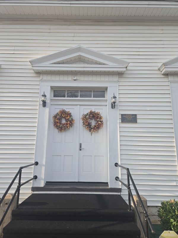 Dublin Presbyterian Church sanctuary entrance. Marker is to the right.. Click for full size. Dublin Presbyterian Church sanctuary entrance. Marker is to the right. image. Click for full size.