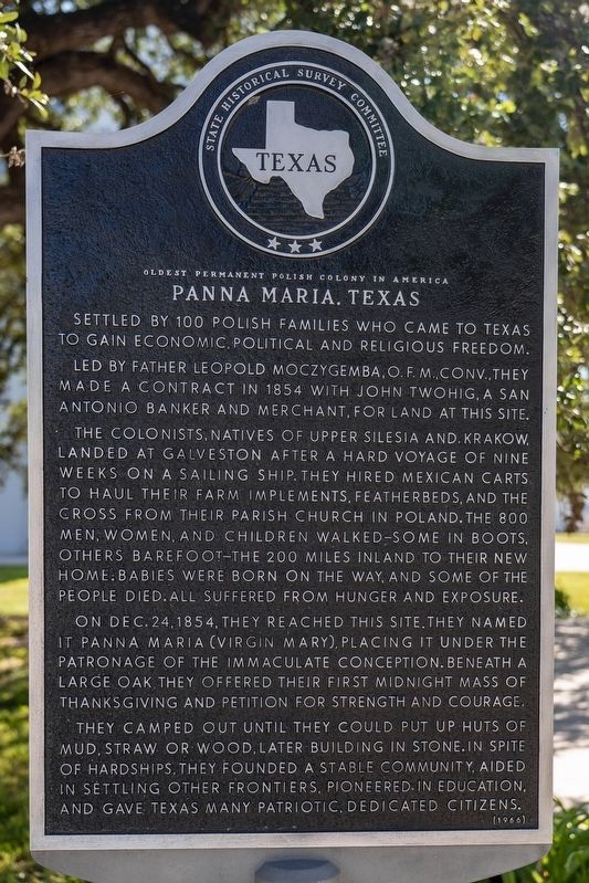 Panna Maria, Texas Marker. Click for full size. Panna Maria, Texas Marker image. Click for full size.