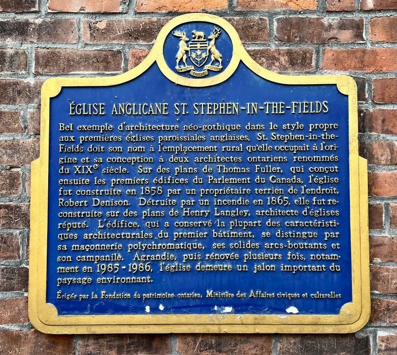 �glise Anglicane de St. Stephen�s-in-the-fields Marker image. Click for full size.