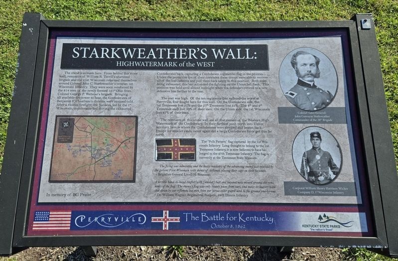 Starkweather's Wall: Highwatermark of the West Marker. Click for full size. Starkweather's Wall: Highwatermark of the West Marker image. Click for full size.