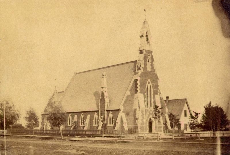 St. Stephen�s-in-the-fields Anglican Church in 1868, restored after the fire image. Click for full size.