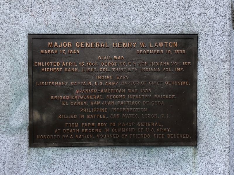 Major General Henry W. Lawton Marker image. Click for full size.