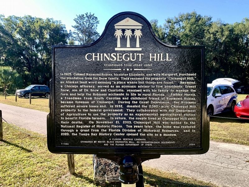 Chinsegut Hill Marker, Side Two image. Click for full size.