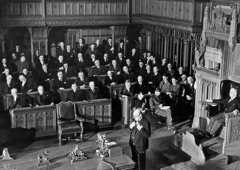 Winston Churchill addressing the Canadian Parliament in Ottawa, 1941. Click for full size. Winston Churchill addressing the Canadian Parliament in Ottawa, 1941 image. Click for full size.