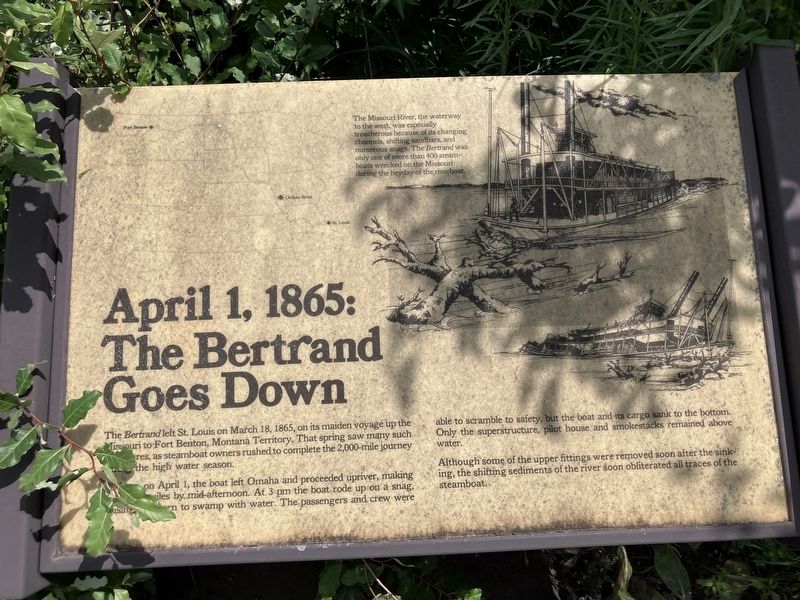 April 1, 1865: The Bertrand Goes Down Marker image. Click for full size.