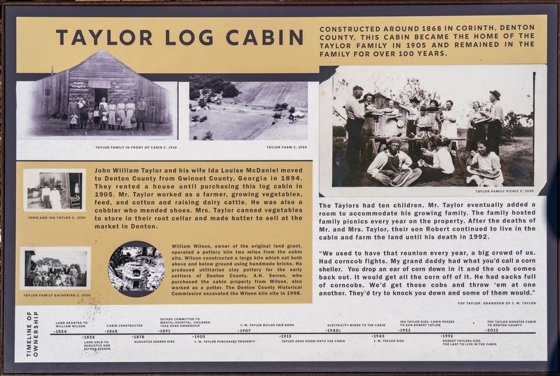 Taylor Log Cabin Marker image. Click for full size.