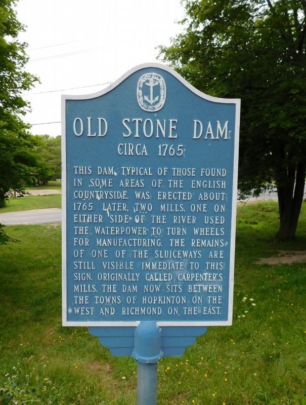Old Stone Dam Marker. Click for full size. Old Stone Dam Marker image. Click for full size.