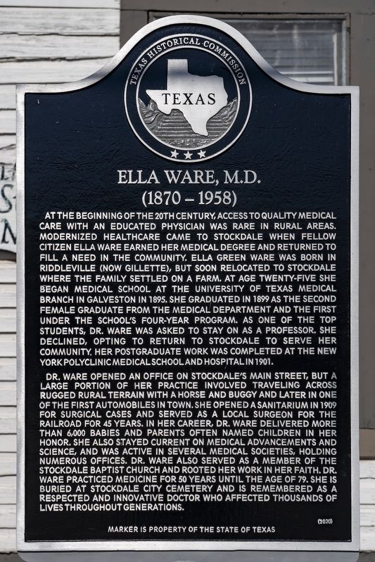 Ella Ware, M.D. Marker. Click for full size. Ella Ware, M.D. Marker image. Click for full size.