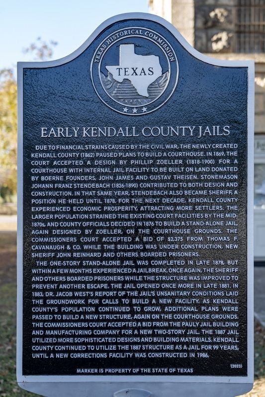 Early Kendall County Jails Marker image. Click for full size.