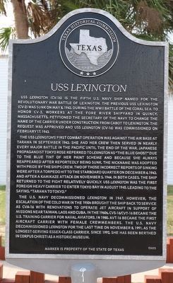 USS Lexington Marker. Click for full size. USS Lexington Marker image. Click for full size.