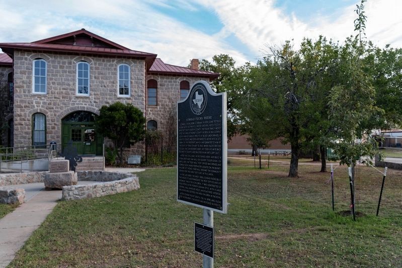 The view of the Conrad Fuchs House Marker in front of the Falls on the Colorado Museum image. Click for full size.