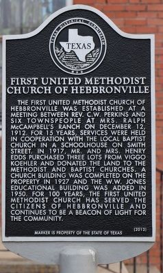First United Methodist Church of Hebbronville Marker image. Click for full size.