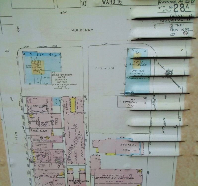1955 Sanborn Map on Cathedral Square Traffic Box image. Click for full size.