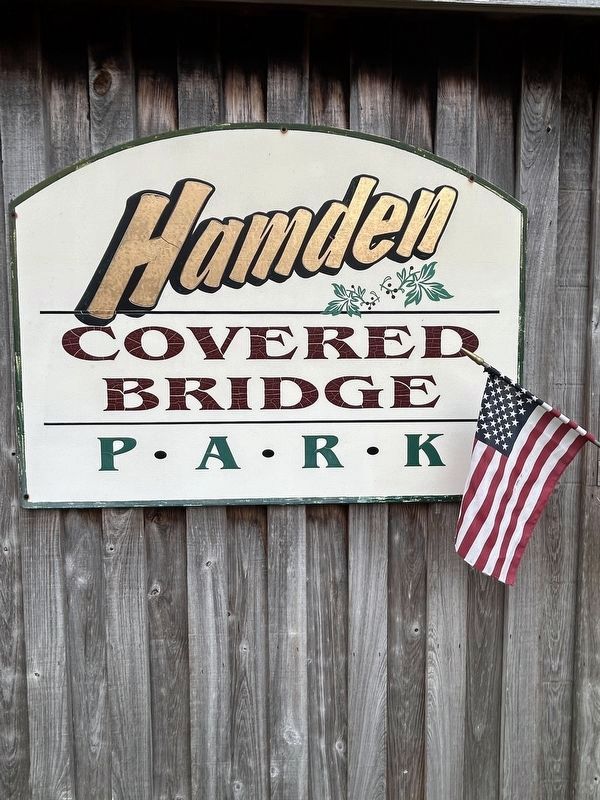 O & W Railroad Marker located in kiosk in Hamden Covered Bridge Park.. Click for full size. O & W Railroad Marker located in kiosk in Hamden Covered Bridge Park. image. Click for full size.