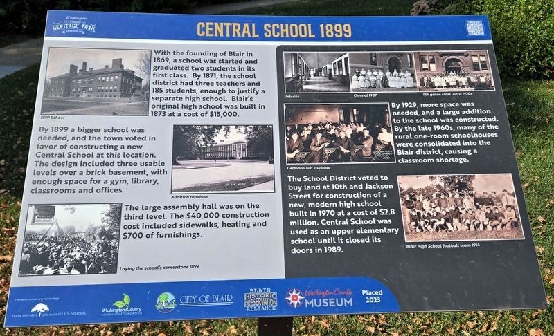 Central School 1899 Marker image. Click for full size.