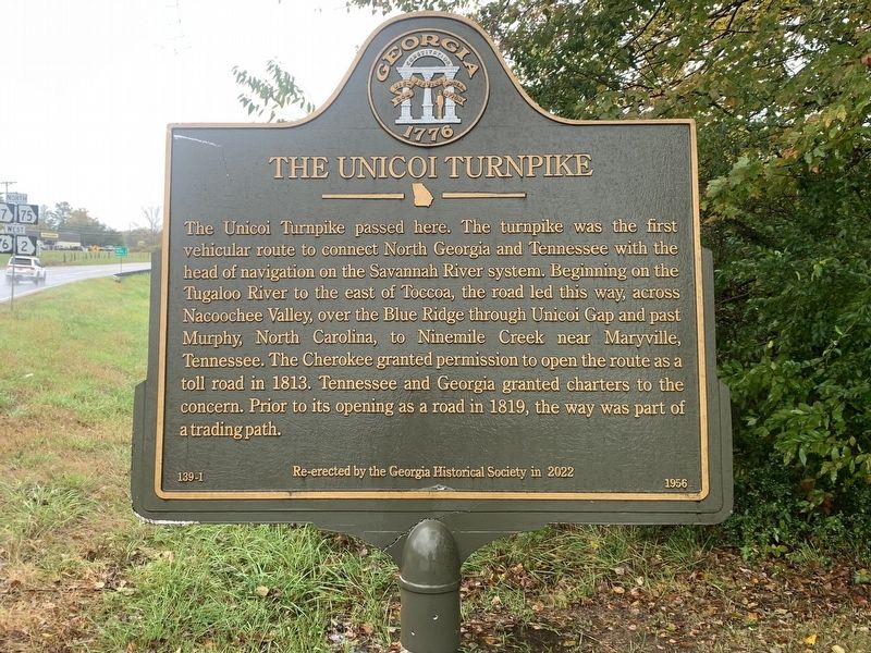The Unicoi Turnpike Marker. Click for full size. The Unicoi Turnpike Marker image. Click for full size.