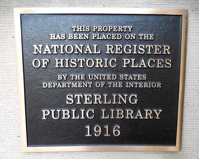 Sterling Public Library Marker image. Click for full size.