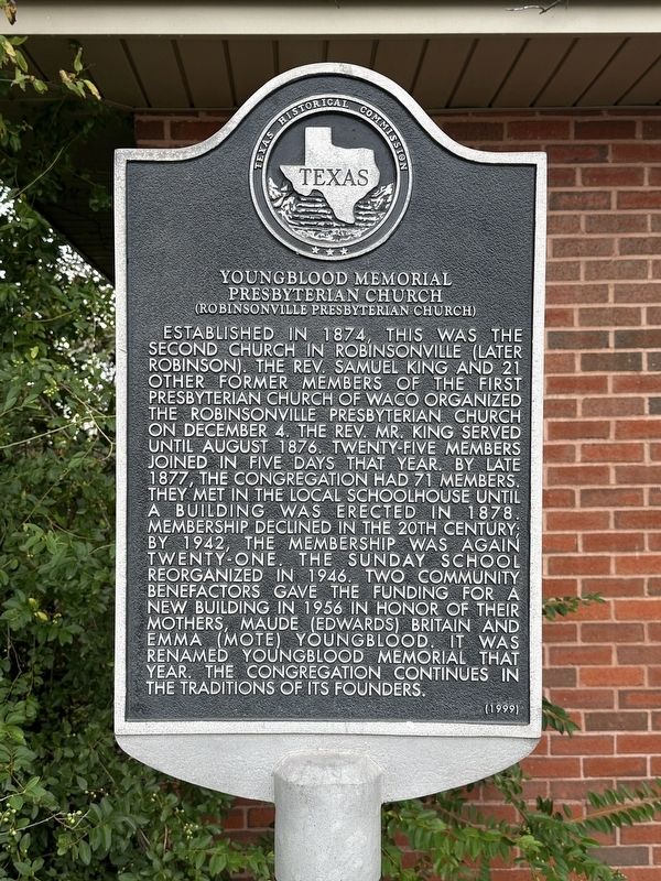 Youngblood Memorial Presbyterian Church Marker. Click for full size. Youngblood Memorial Presbyterian Church Marker image. Click for full size.