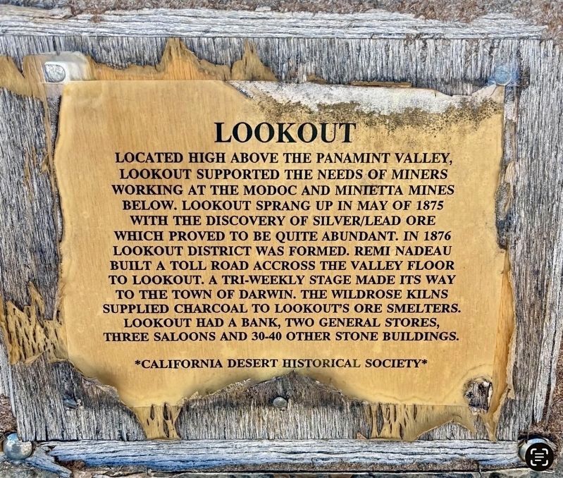 Lookout City Marker image. Click for full size.