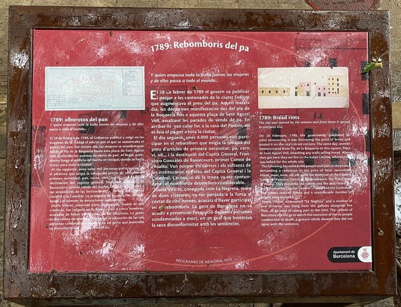 Alborotos de Pan / Remboris de pa / Bread Riots Marker image. Click for full size.