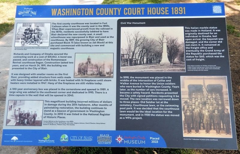 Washington County Courthouse 1891 Marker image. Click for full size.