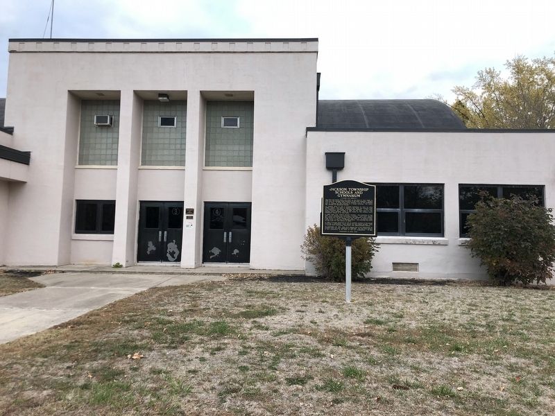 Jackson Township Schools and Gymnasium Marker. Click for full size. Jackson Township Schools and Gymnasium Marker image. Click for full size.