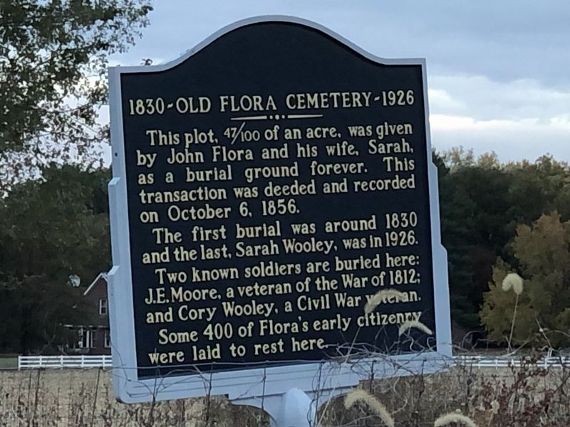 Old Flora Cemetery Marker image. Click for full size.