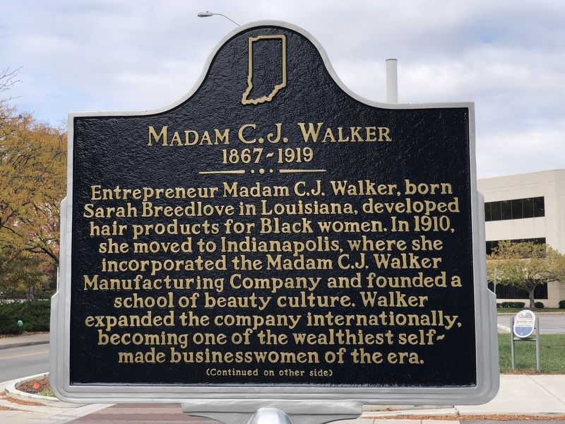 Madam C.J. Walker Marker, Side One image. Click for full size.
