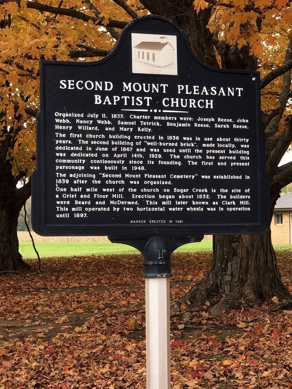 Second Mount Pleasant Baptist Church Marker image. Click for full size.