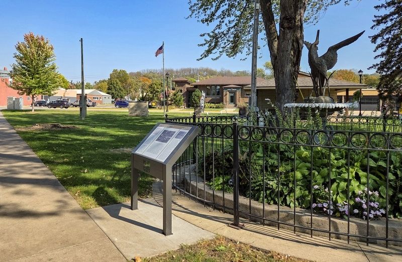 Marker and fountain in the center of City Park. Click for full size. Marker and fountain in the center of City Park image. Click for full size.