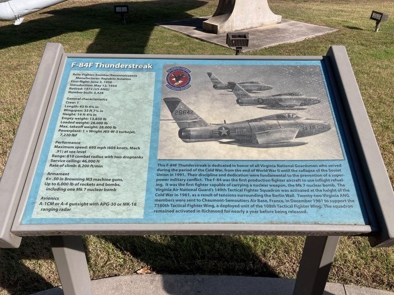 F-84F Thunderstreak Marker image. Click for full size.