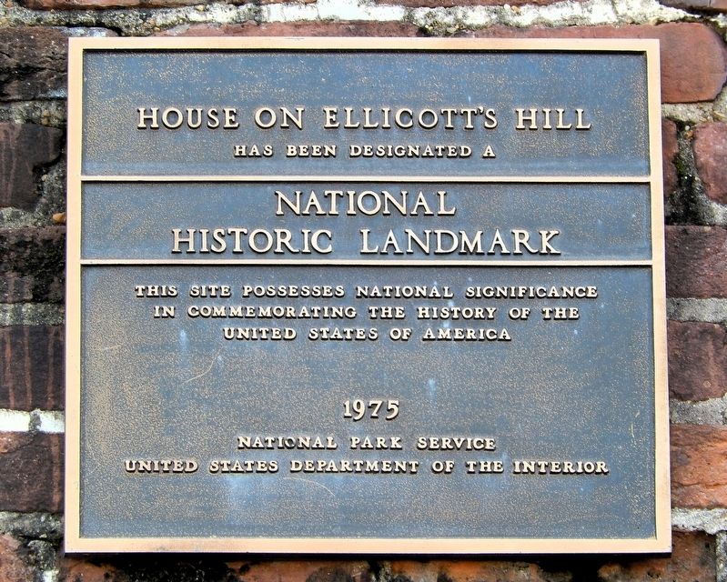 House on Ellicott's Hill Marker. Click for full size. House on Ellicott's Hill Marker image. Click for full size.