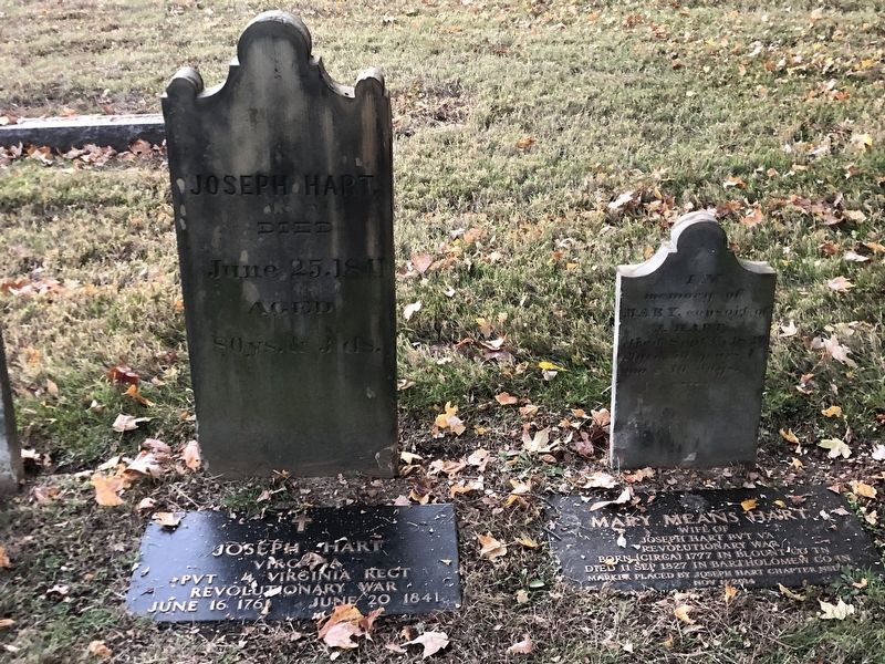 Gravesite of Pvt. Joseph Hart & wife Mary Means Hart image. Click for full size.