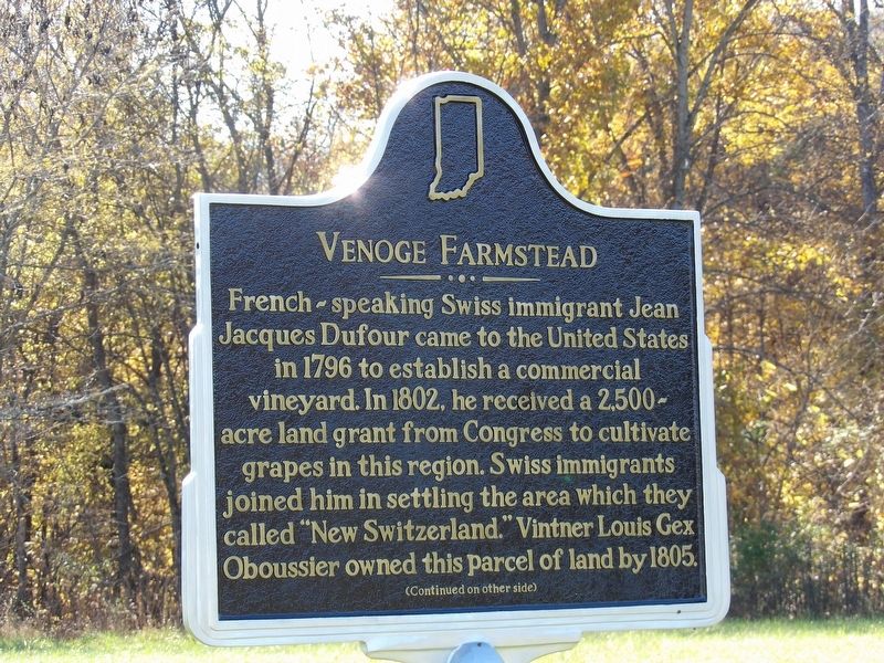 Venoge Farmstead Marker, Side One. Click for full size. Venoge Farmstead Marker, Side One image. Click for full size.