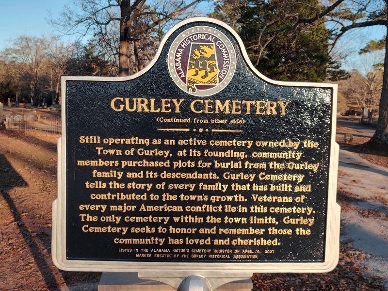 Gurley Cemetery Marker image. Click for full size.