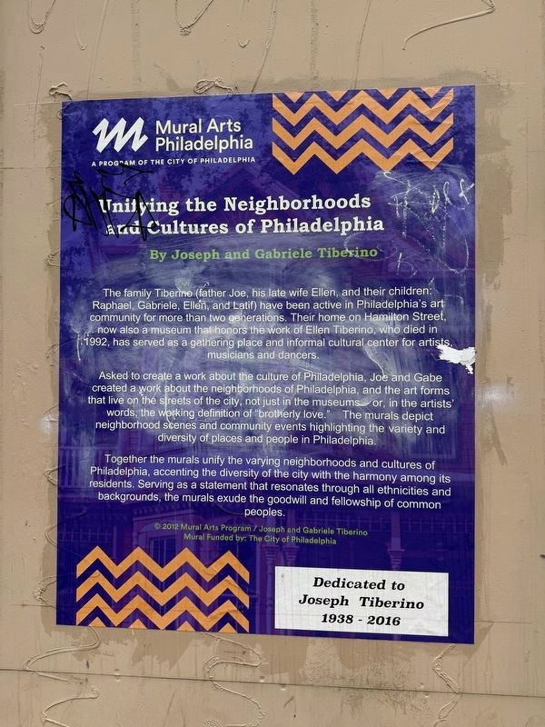 Unifying the Neighborhoods and Cultures of Philadelphia Marker image. Click for full size.