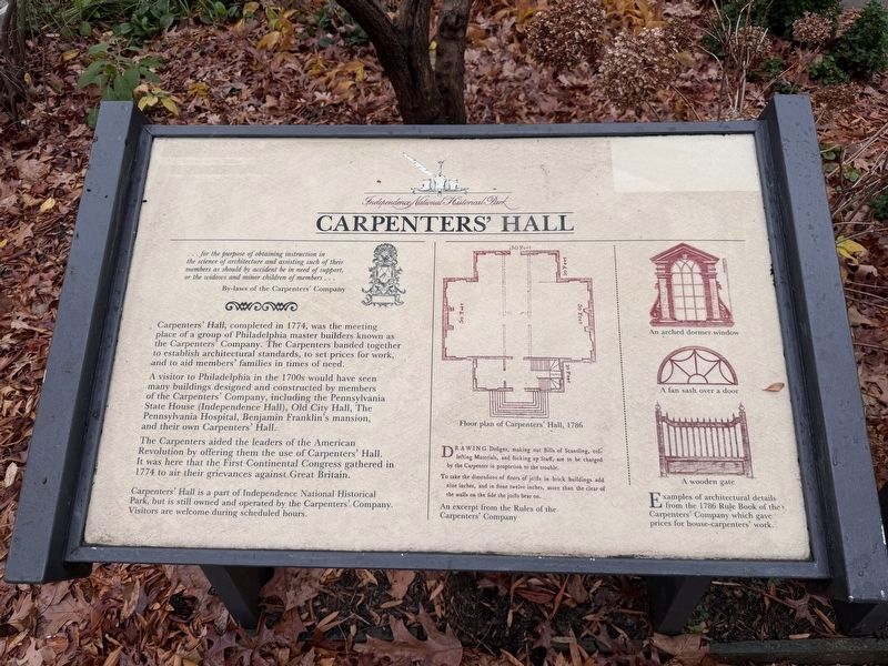 Carpenters' Hall Marker image. Click for full size.