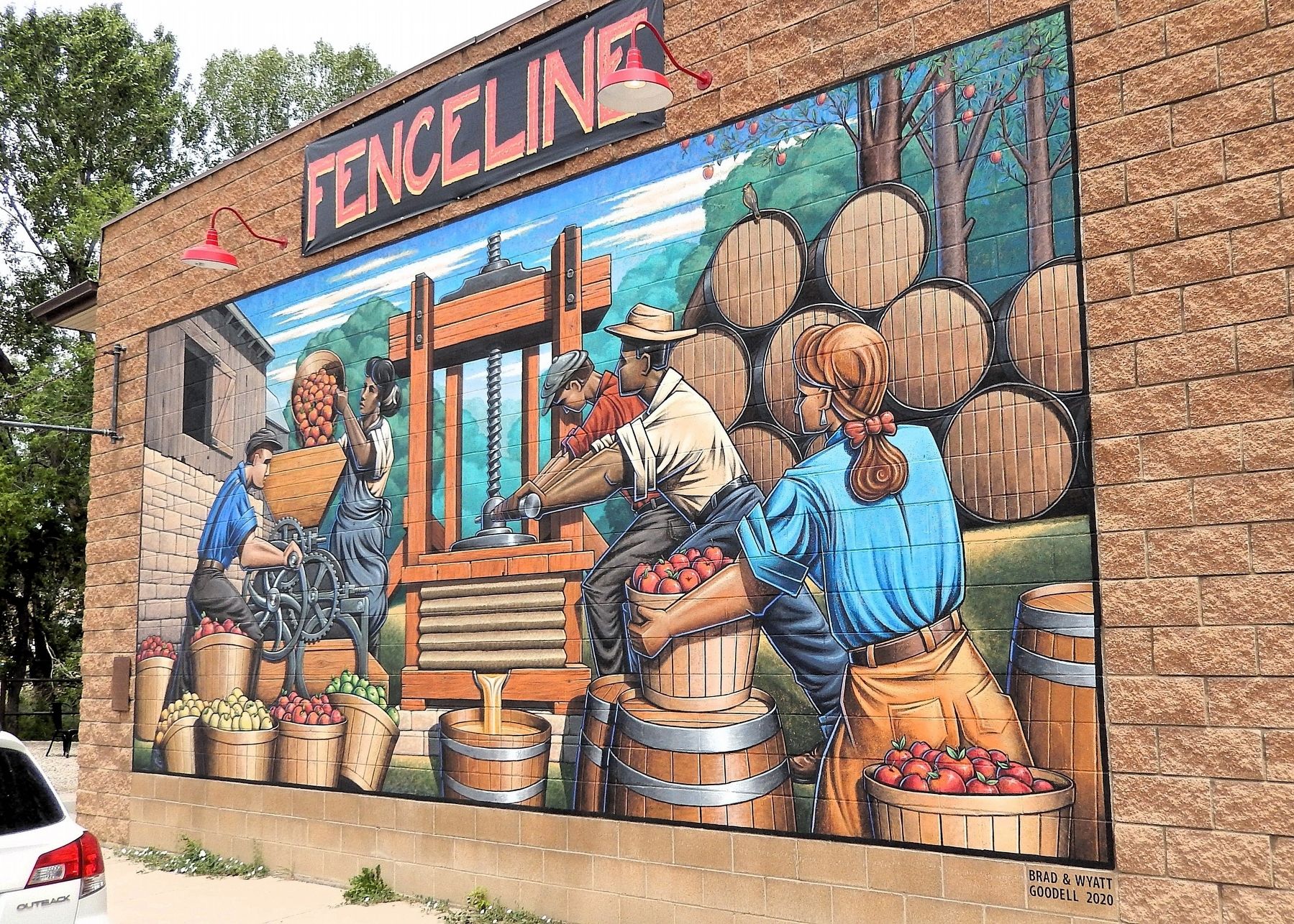 "Hard Pressed" Mural image. Click for full size.