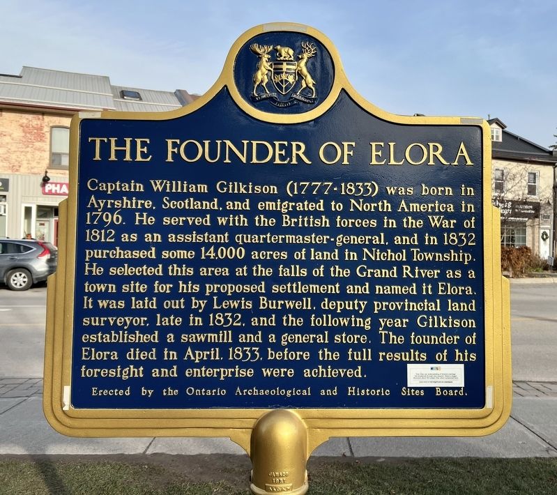 The Founder of Elora Marker image. Click for full size.