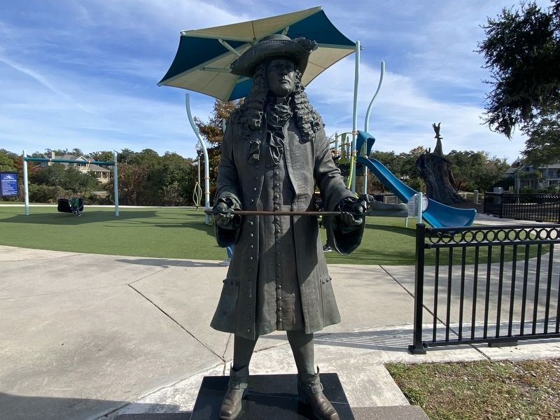 Iberville statue located next to marker image. Click for full size.