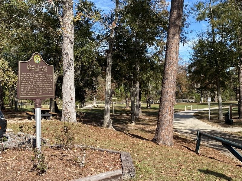 Bogue Falaya Wayside Park Marker. Click for full size. Bogue Falaya Wayside Park Marker image. Click for full size.