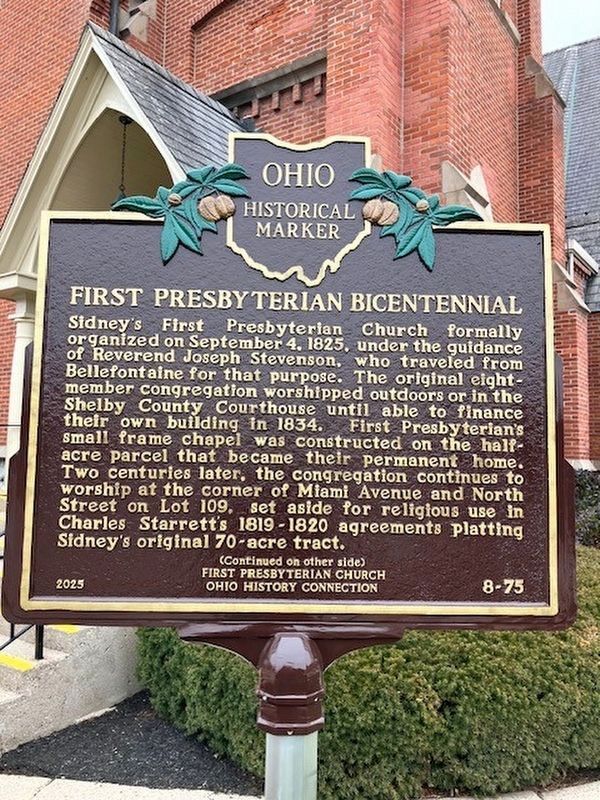 First Presbyterian Bicentennial Marker [Front] image. Click for full size.
