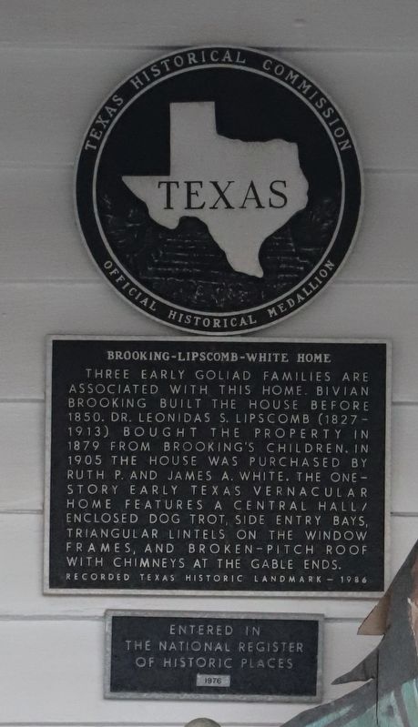 Brooking-Lipscomb-White Home Marker image. Click for full size.