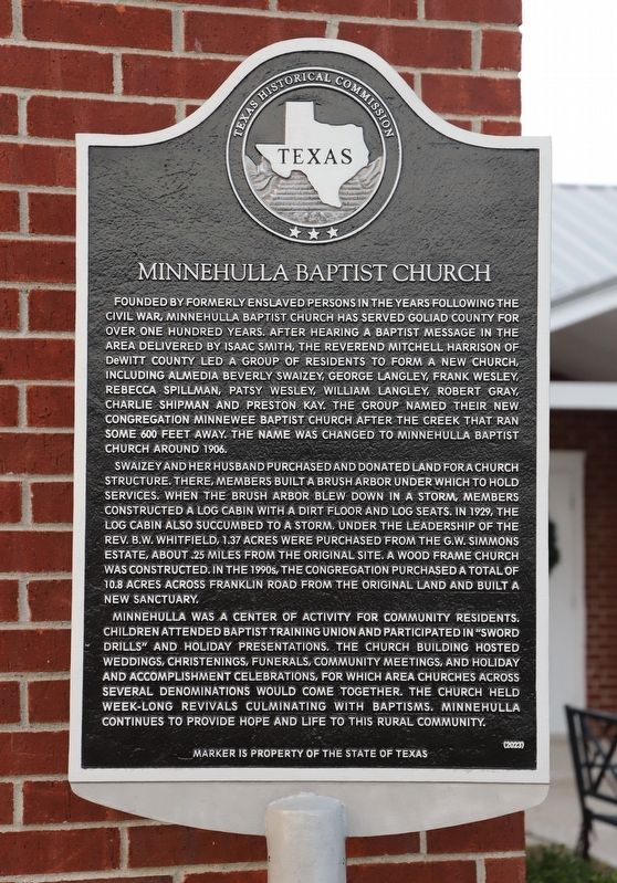 Minnehulla Baptist Church Marker. Click for full size. Minnehulla Baptist Church Marker image. Click for full size.