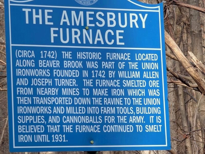 Amesbury Furnace  Marker image. Click for full size.