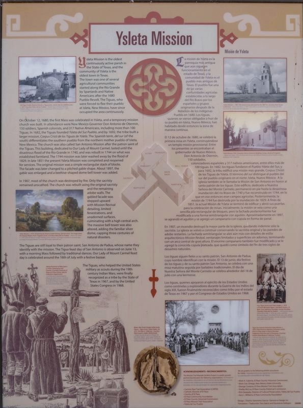 Ysleta Mission / Misi�n de Ysleta Marker image. Click for full size.