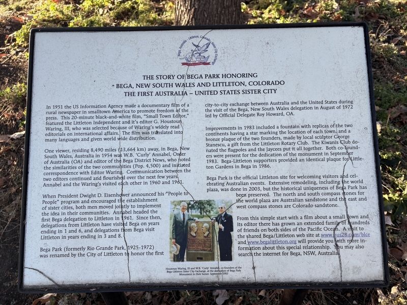 The Story of Bega Park Marker. Click for full size. The Story of Bega Park Marker image. Click for full size.